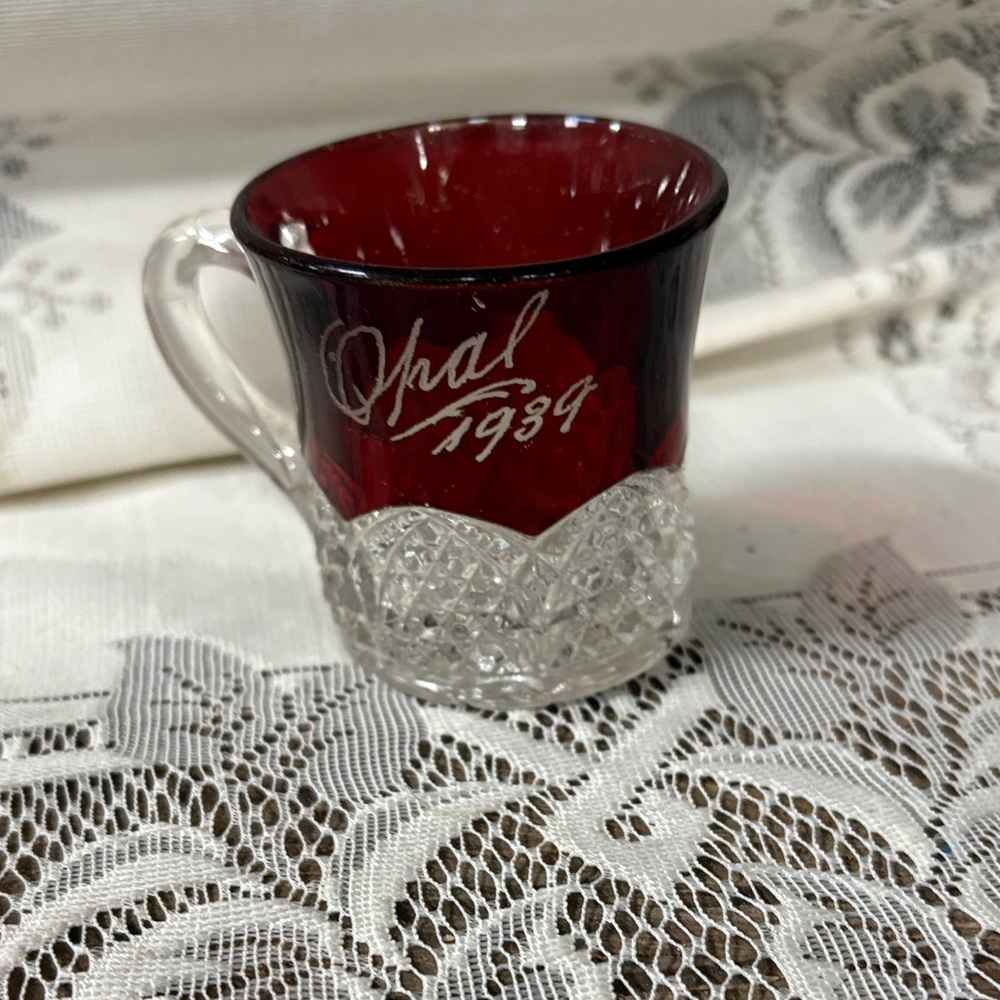 1939 Flash Glass Souvenir Cup likely from Worlds Fair